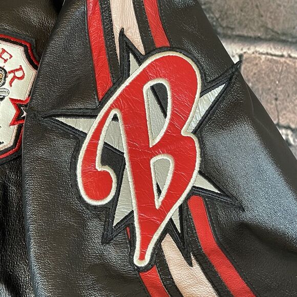 Vintage Betty Boop Motorcycle Club Leather American Toons Bomber Jacket Size XL - Picture 8 of 16